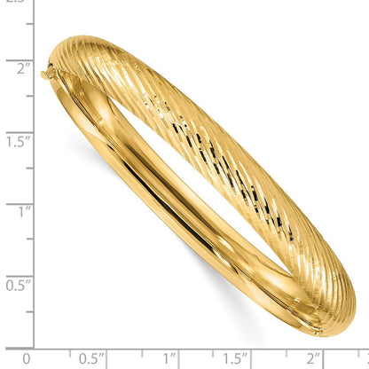 14K Gelbgold 5/16 Strukturiert Klappbar Armreif