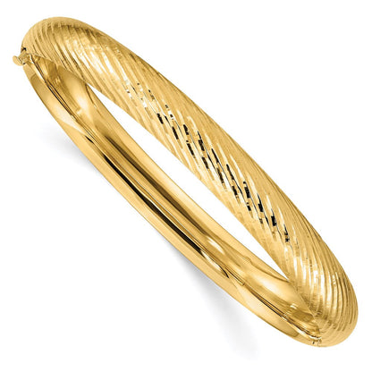 14K Gelbgold 5/16 Strukturiert Klappbar Armreif