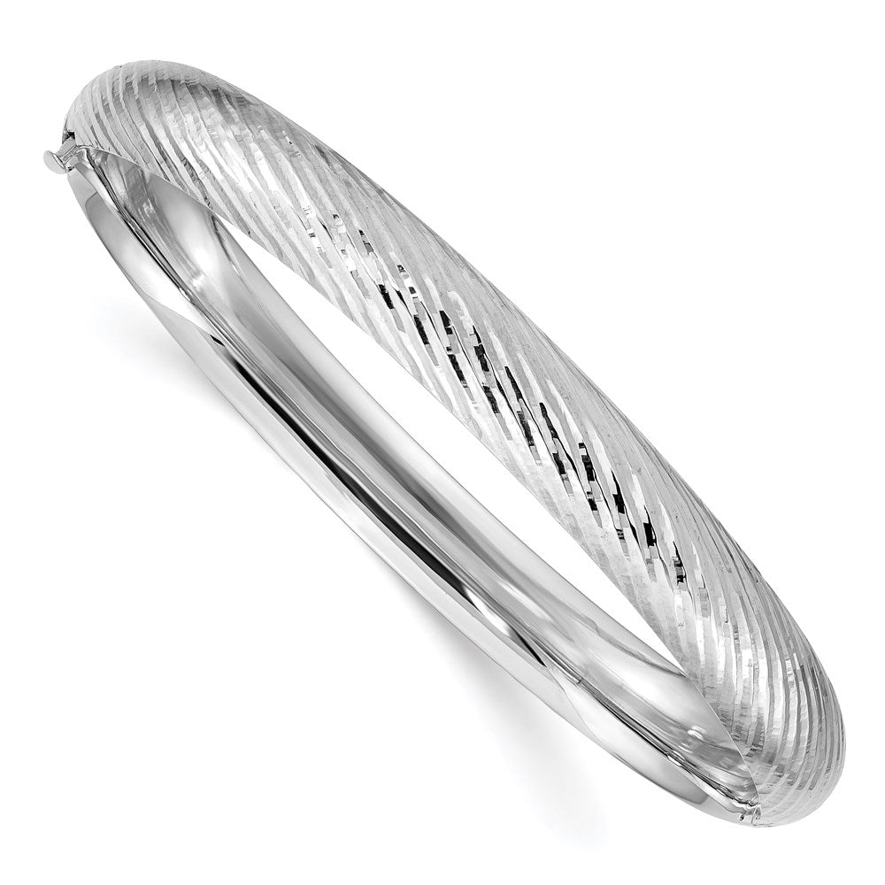 14K Weißgold 5/16 Strukturiert Klappbar Armreif