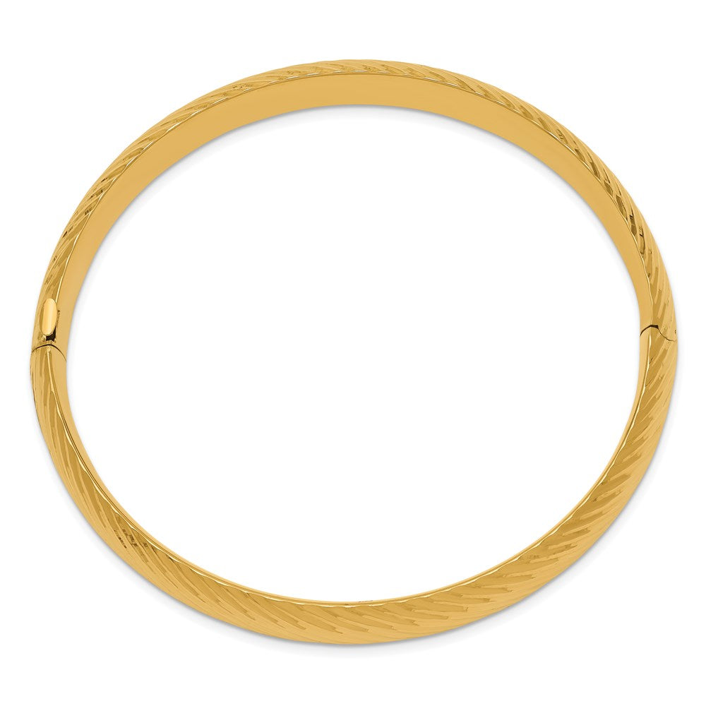14K Gelbgold 7/16 Strukturiert Klappbar Armreif