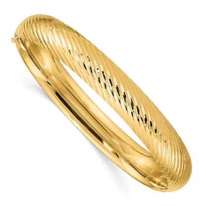 14K Gelbgold 7/16 Strukturiert Klappbar Armreif