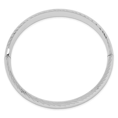 14K Weißgold 7/16 Strukturiert Klappbar Armreif