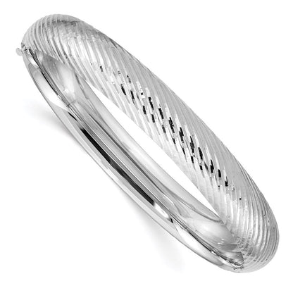 14K Weißgold 7/16 Strukturiert Klappbar Armreif