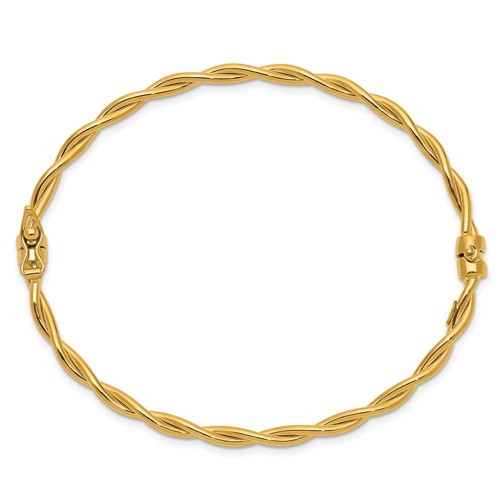 14K Gelbgold Gedreht Klappbar Armreif