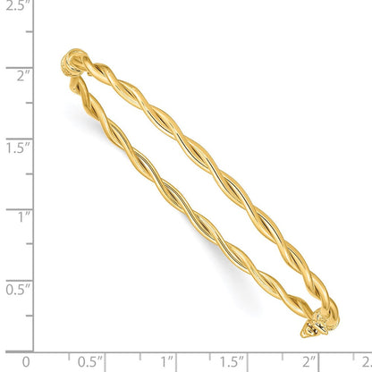14K Gelbgold Gedreht Klappbar Armreif