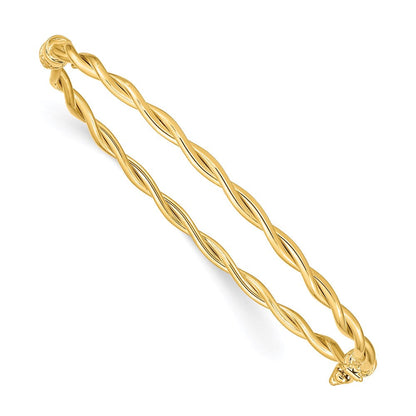 14K Gelbgold Gedreht Klappbar Armreif