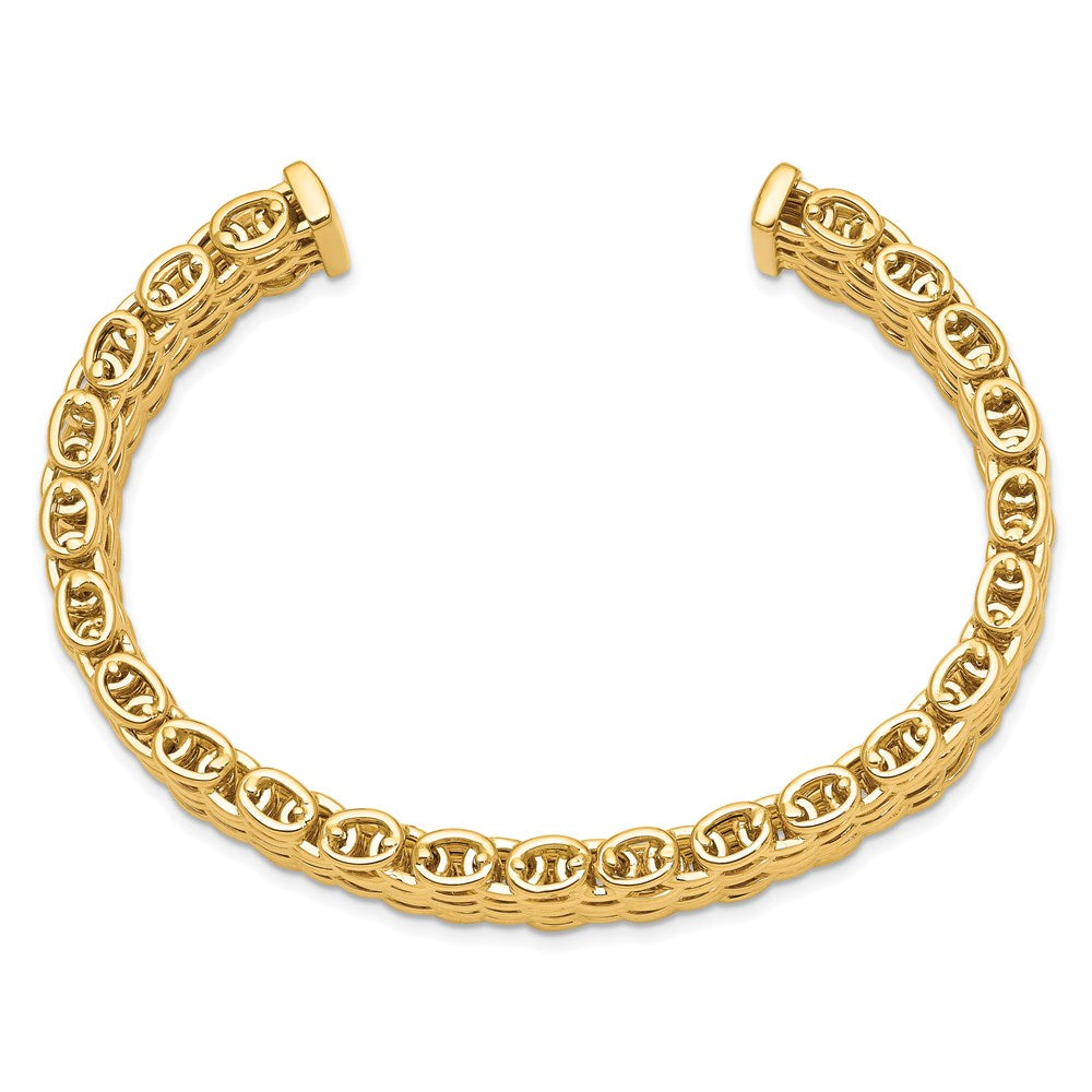14K Gelbgold Poliert Manschette Armreif