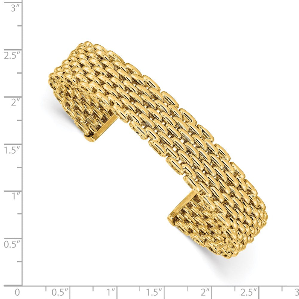 14K Gelbgold Poliert Manschette Armreif