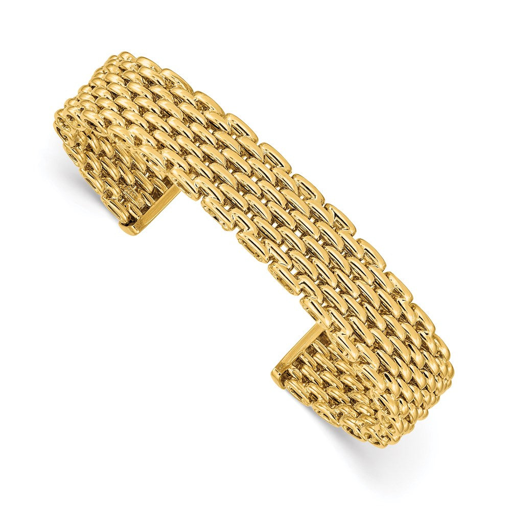 14K Gelbgold Poliert Manschette Armreif