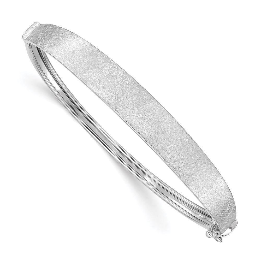 14K Weißgold Satiniert Finish Abgestuft Klappbar Armreif