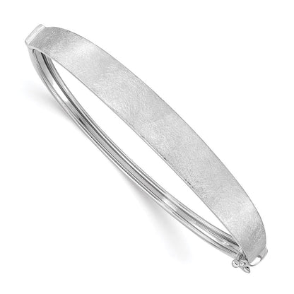 14K Weißgold Satiniert Finish Abgestuft Klappbar Armreif