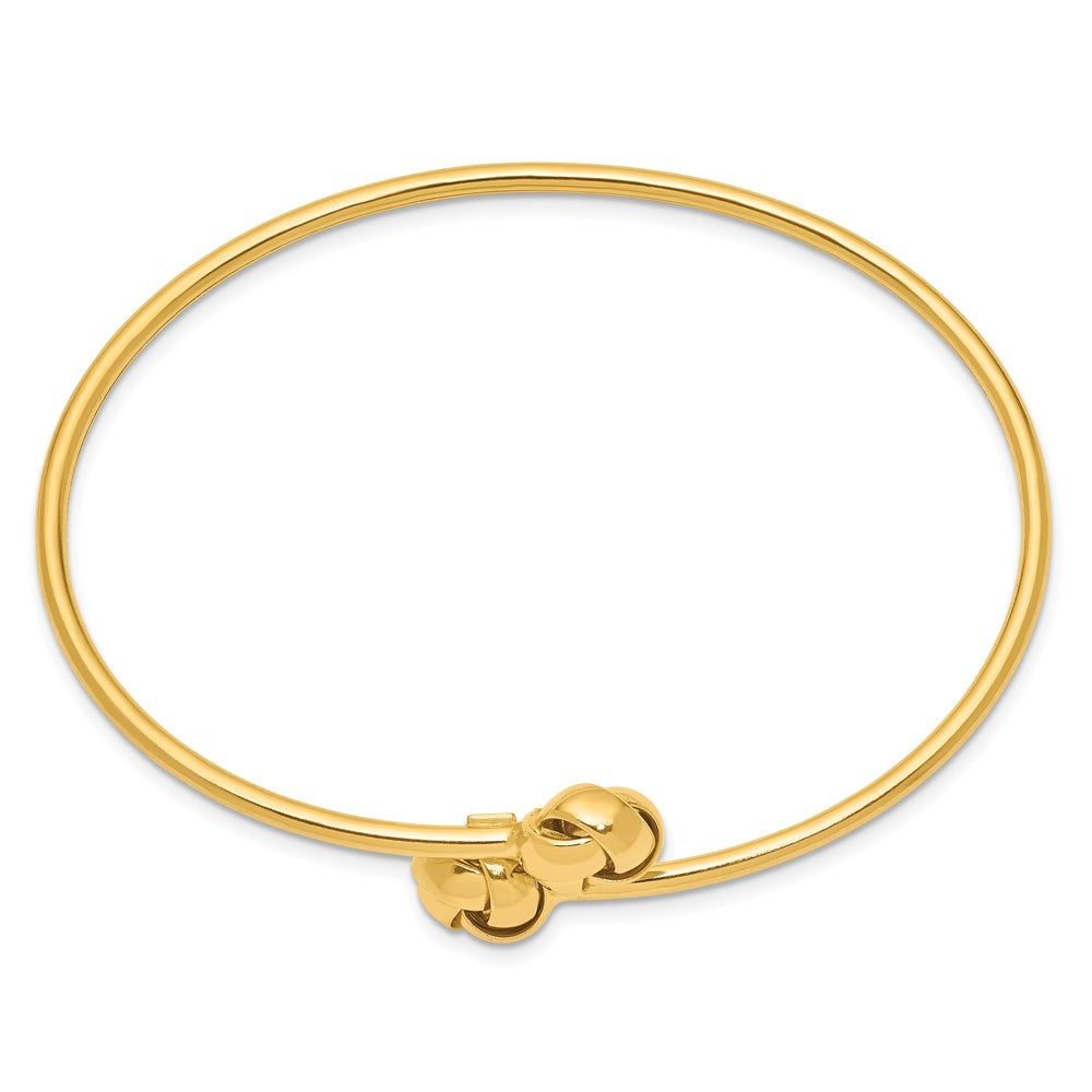 14K Gelbgold Poliert Liebe Knoten Flexibel Armreif