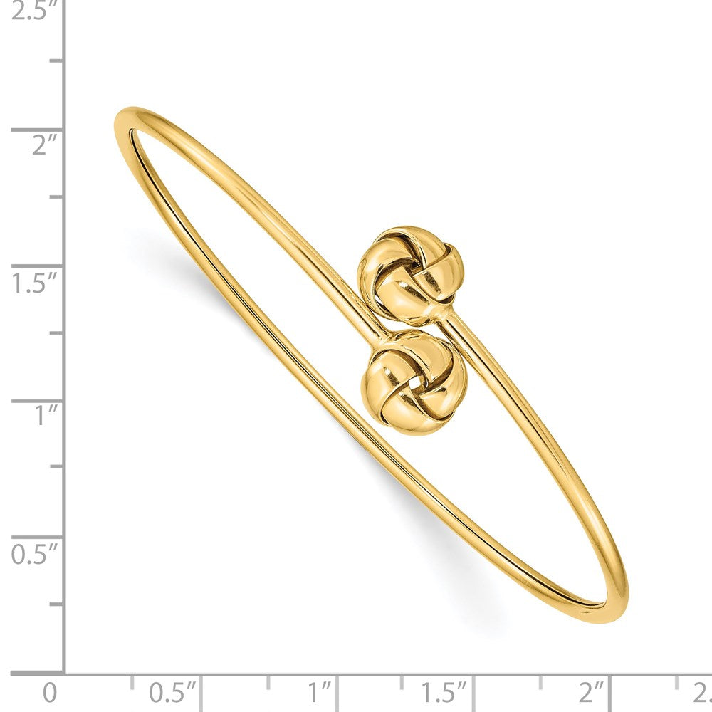 14K Gelbgold Poliert Liebe Knoten Flexibel Armreif