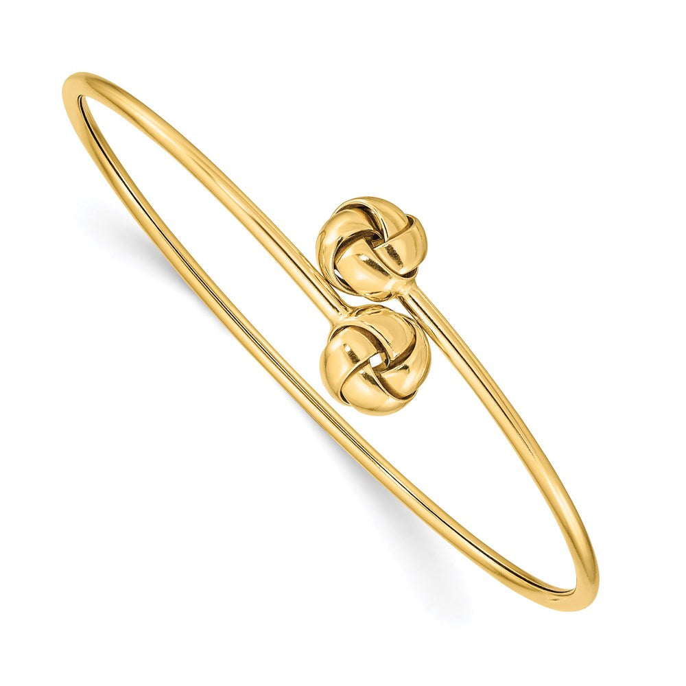 14K Gelbgold Poliert Liebe Knoten Flexibel Armreif