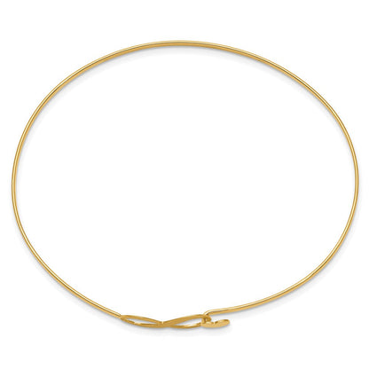 14K Gelbgold Gebürstet und Poliert Unendlichkeit Herz Flexibel Armreif