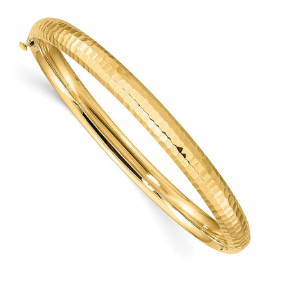 14K Gelbgold 3/16 Gehämmert Kinder Klappbar Armreif