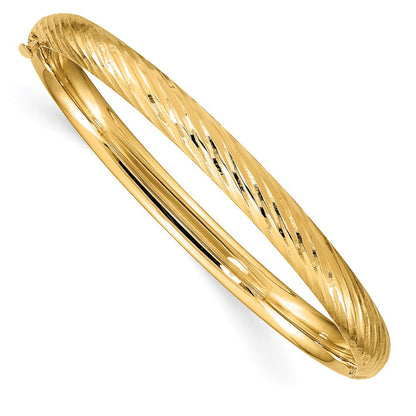 14K Gelbgold 3/16 Strukturiert Kinder Klappbar Armreif