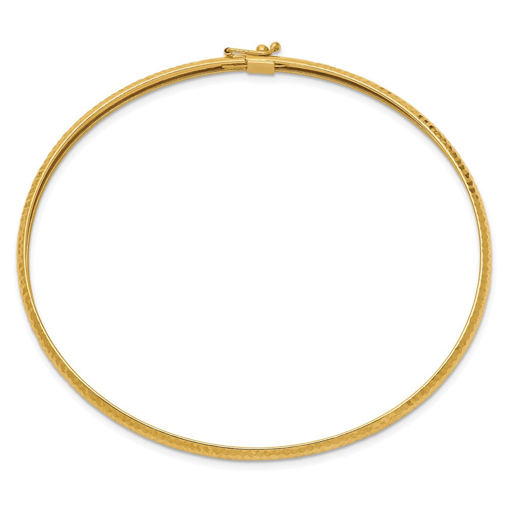 14K Gelbgold Strukturiert Flexibel Armreif