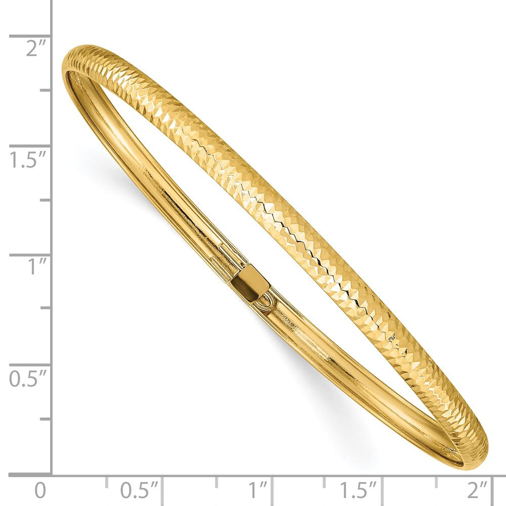 14K Gelbgold Strukturiert Flexibel Armreif
