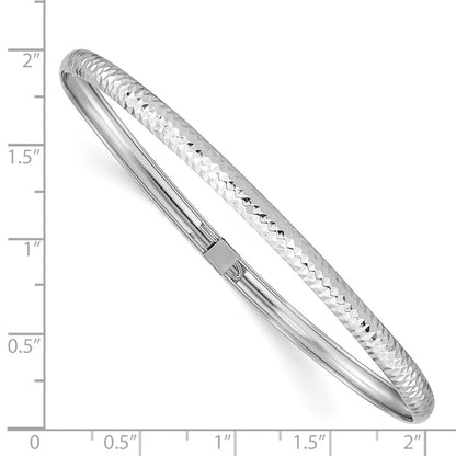 14K Weißgold Strukturiert Flexibel Armreif