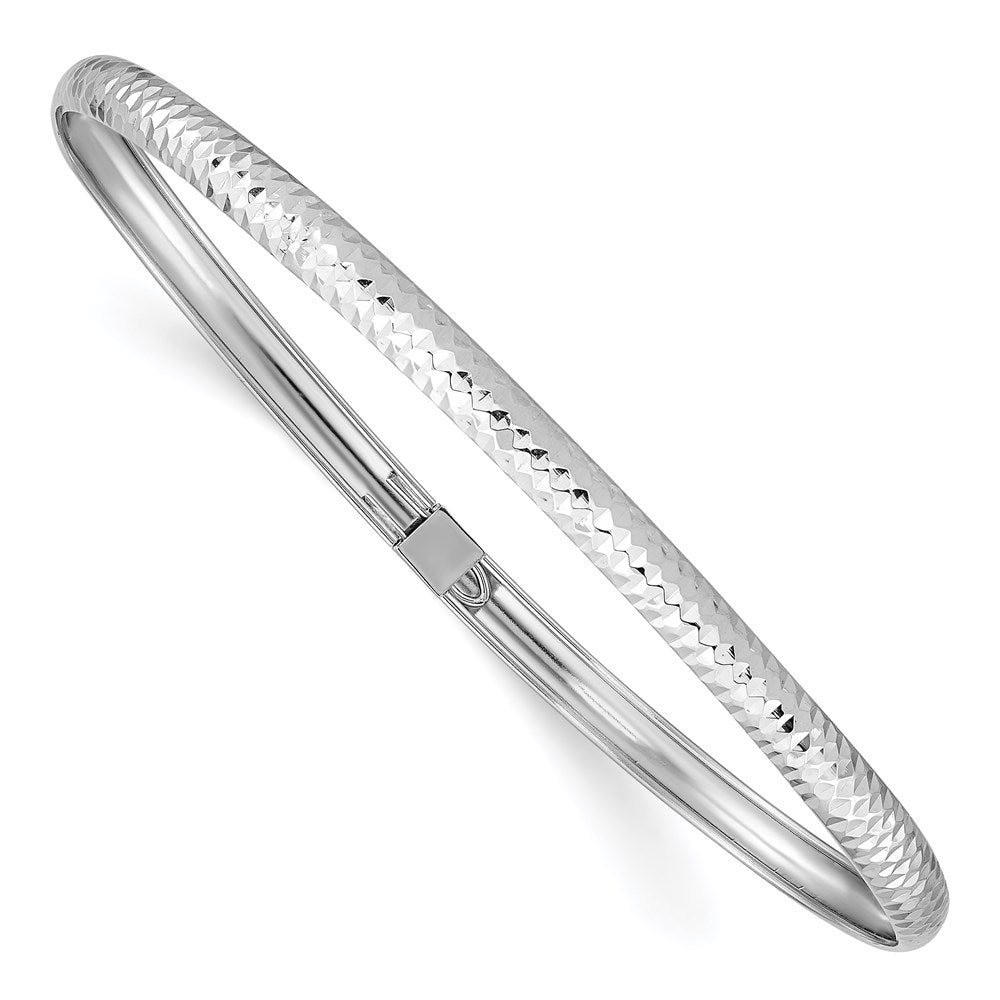 14K Weißgold Strukturiert Flexibel Armreif