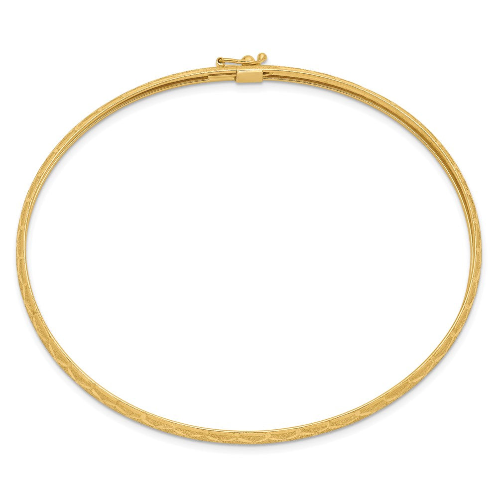 14K Gelbgold Hexagonal Design Diamantiert Flexibel Armreif