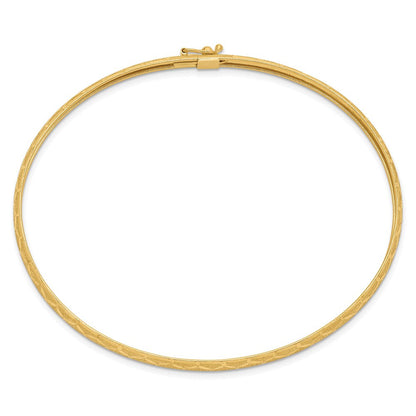 14K Gelbgold Hexagonal Design Diamantiert Flexibel Armreif