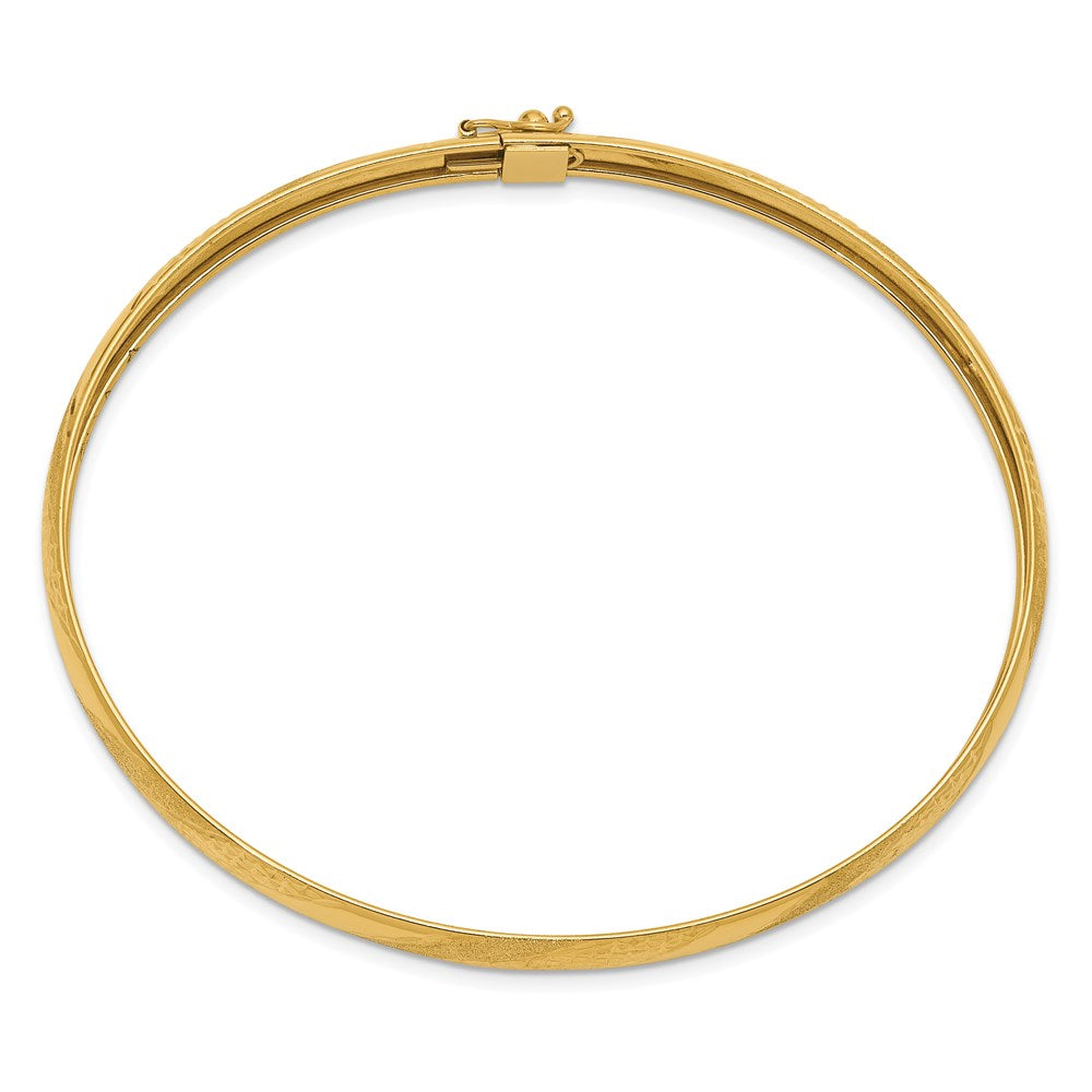 14K Gelbgold Gedreht Diamantiert Flexibel Armreif