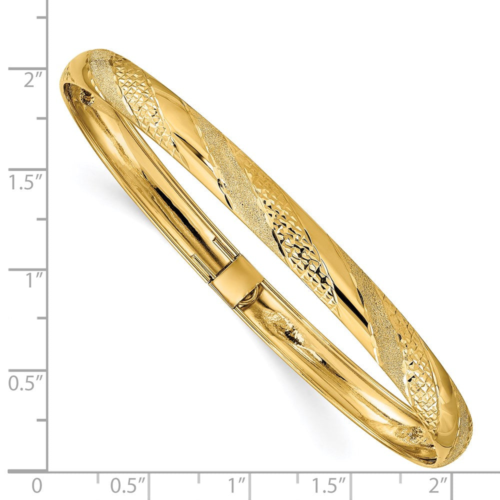 14K Gelbgold Gedreht Diamantiert Flexibel Armreif