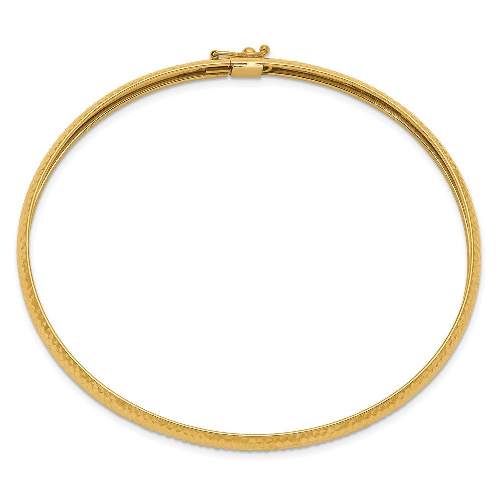 14K Gelbgold Strukturiert Flexibel Armreif