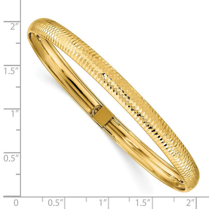 14K Gelbgold Strukturiert Flexibel Armreif