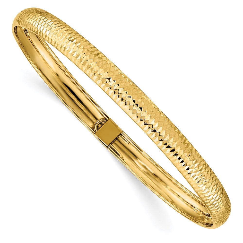 14K Gelbgold Strukturiert Flexibel Armreif