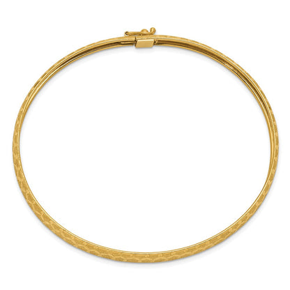 14K Gelbgold Hexagonal Design Diamantiert Flexibel Armreif