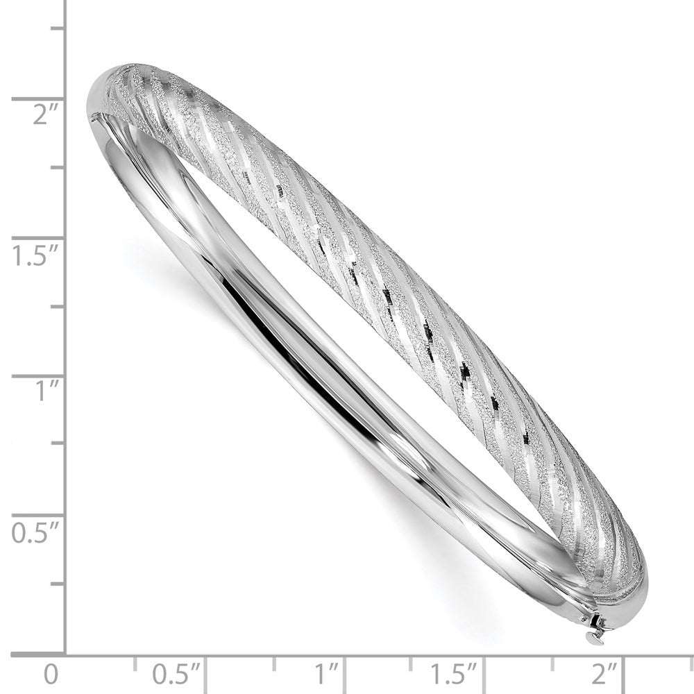 14K Weißgold Strukturiert Diamantiert Gedreht Klappbar Armreif