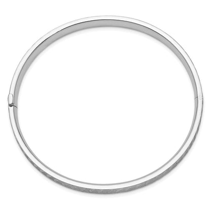 14K Weißgold Poliert und Gebürstet Diamantiert Klappbar Armreif