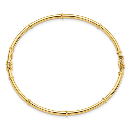 14K Gelbgold Poliert Fantasie Klappbar Armreif