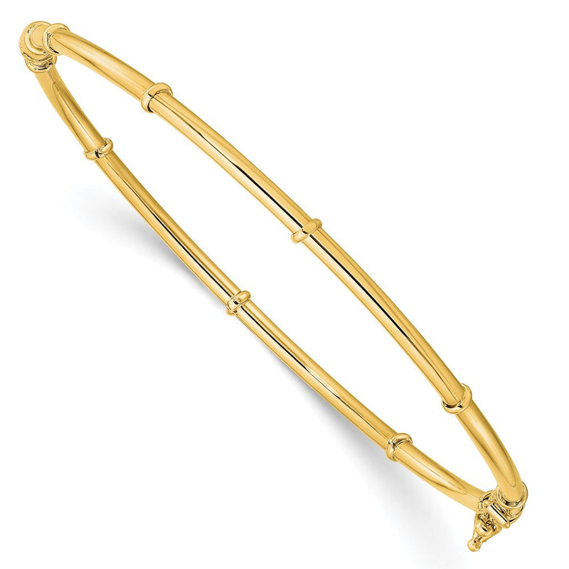 14K Gelbgold Poliert Fantasie Klappbar Armreif