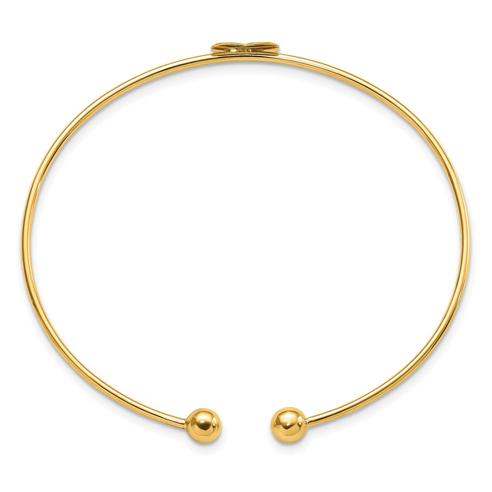 14K Gelbgold Poliert Herz Flexibel Armreif
