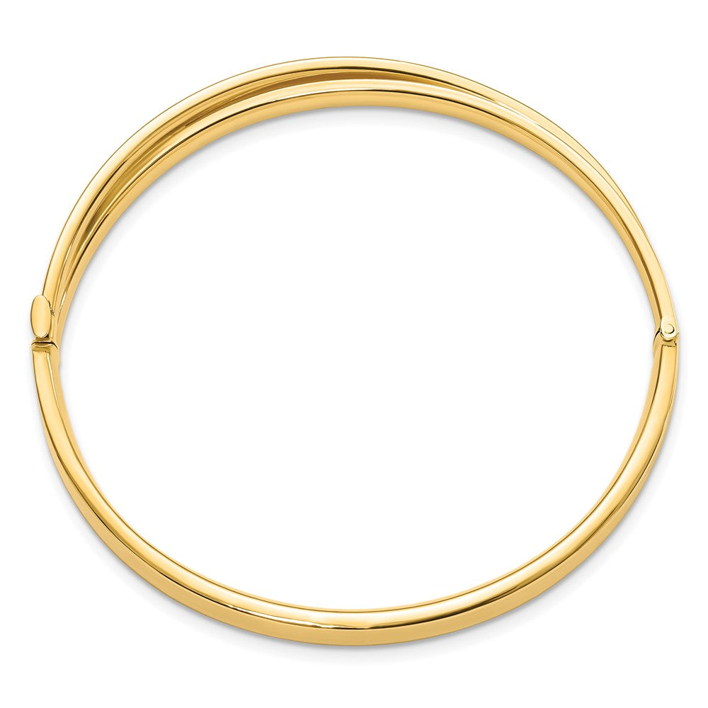 14K Gelb Goldy 4/16 Poliert Bypass Klappbar Armreif