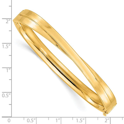 14K Gelb Goldy 4/16 Poliert Bypass Klappbar Armreif