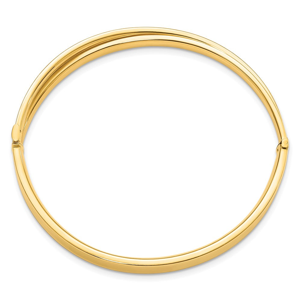 14K Gelb & Rhodium Goldy 4/16 Weiß Rhodium Diamantiert Bypass Klappbar Armreif