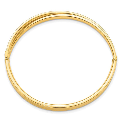 14K Gelb & Rhodium Goldy 4/16 Weiß Rhodium Diamantiert Bypass Klappbar Armreif
