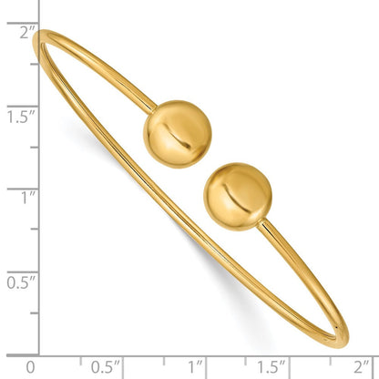 14K Gelbgold Poliert Flexibel Armreif