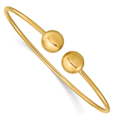 14K Gelbgold Poliert Flexibel Armreif
