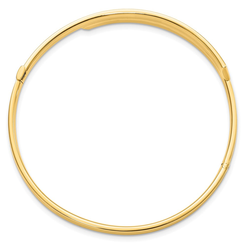 14K Gelb Goldy 2/16 Poliert & Diamantiert Overlap Klappbar Armreif