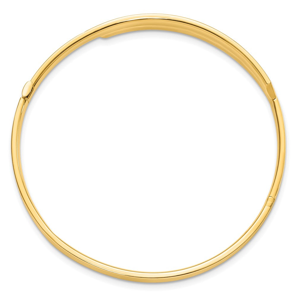 14K Gelb & Rhodium Goldy 2/16 Weiß Rhodium Diamantiert Overlap Klappbar Armreif
