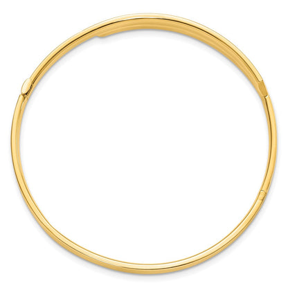 14K Gelb & Rhodium Goldy 2/16 Weiß Rhodium Diamantiert Overlap Klappbar Armreif