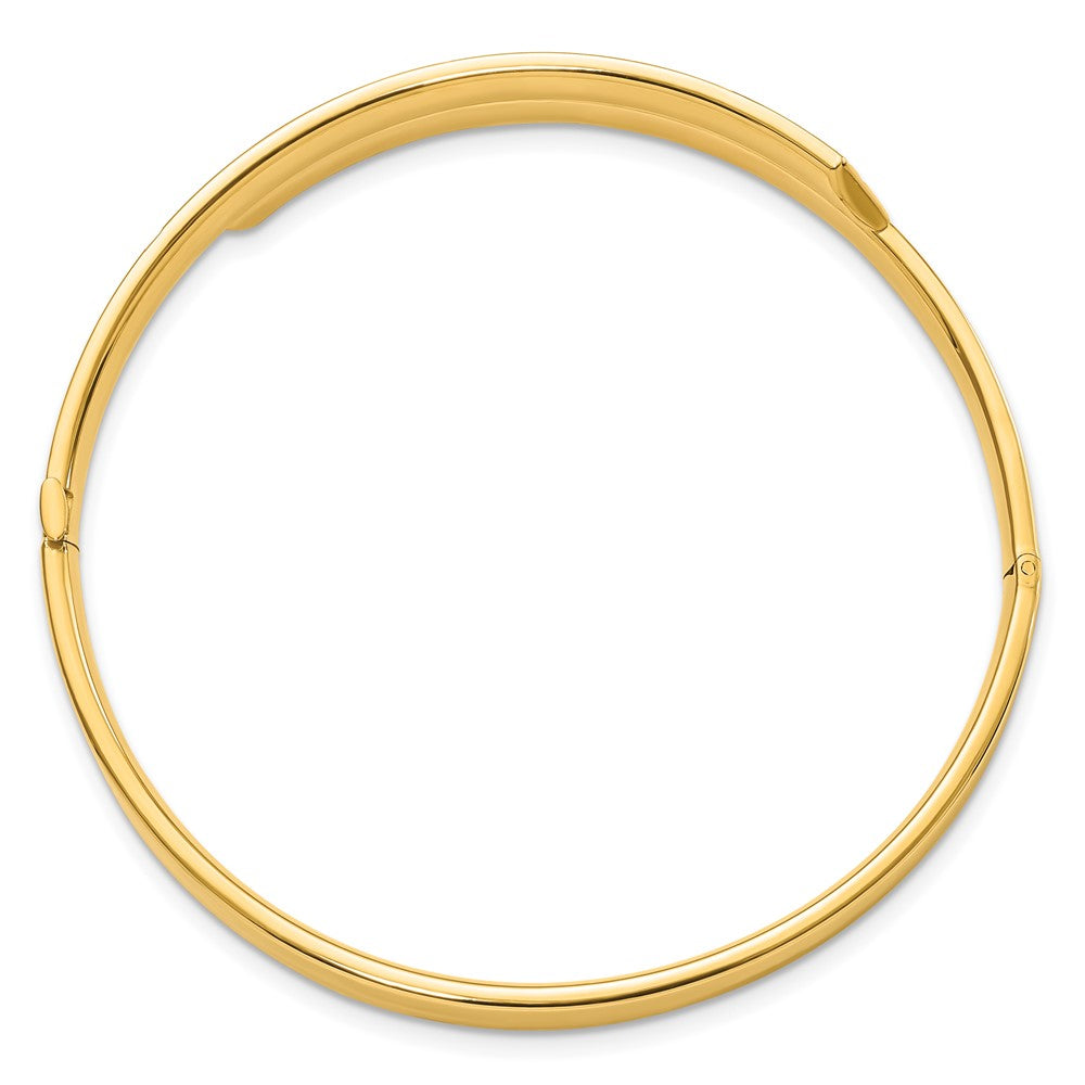 14K Gelb Goldy 3/16 Poliert & Diamantiert Overlap Klappbar Armreif