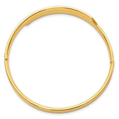 14K Gelb Goldy 3/16 Poliert & Diamantiert Overlap Klappbar Armreif