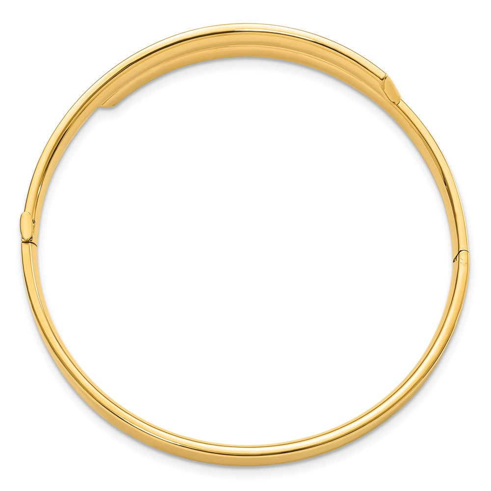 14K Gelb & Rhodium Goldy 3/16 Weiß Rhodium Diamantiert Overlap Klappbar Armreif